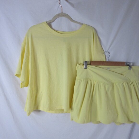 Joy Lab 2 Piece Active Skort and Shirt High Rise Cut Out Yellow XL & XXL NWT - Picture 11 of 11